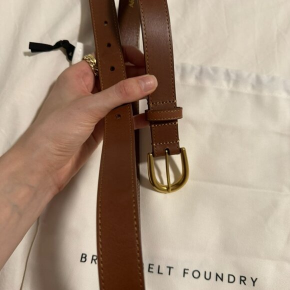 Brown Leather and Brass Belt - Picture 1 of 3